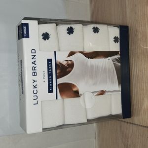 Lucky brand (4-Pack) Ribbed Tanks Size Large New Sealed